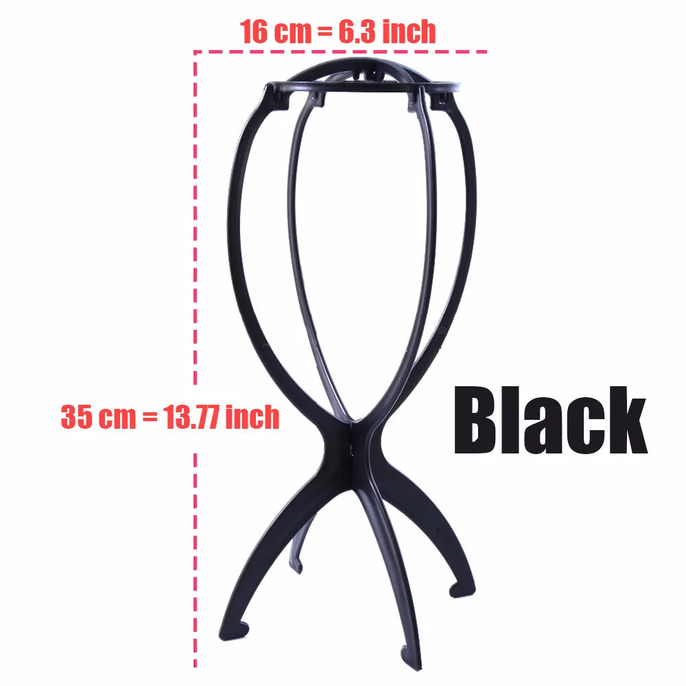 Plastic Wig Stand Portable Wig Head Stand Blank Pink Wig Hang Holder Stand Durable Hair Display Tools Wig Accessories