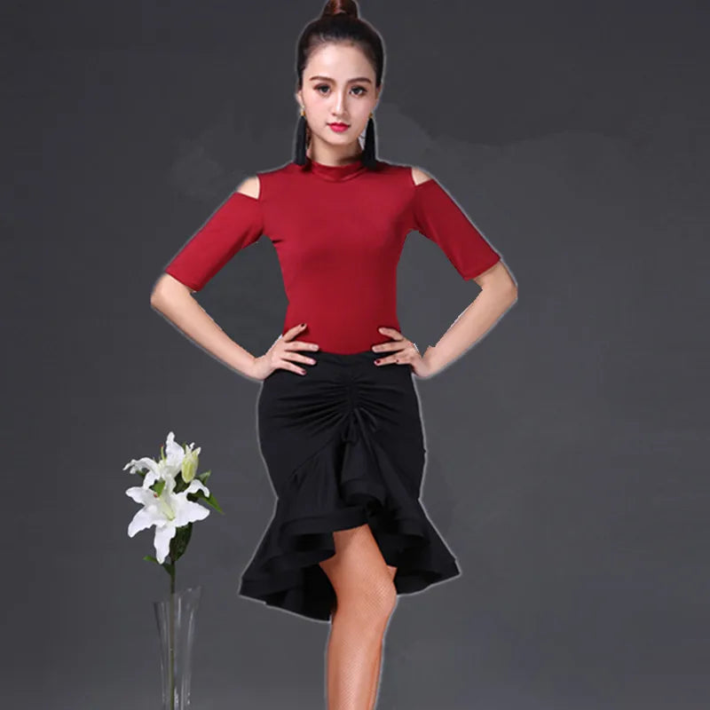 fishtail skirt for adult women modern irregular skirt fishbone bottom dress latin dance dress women competition line dance suit
