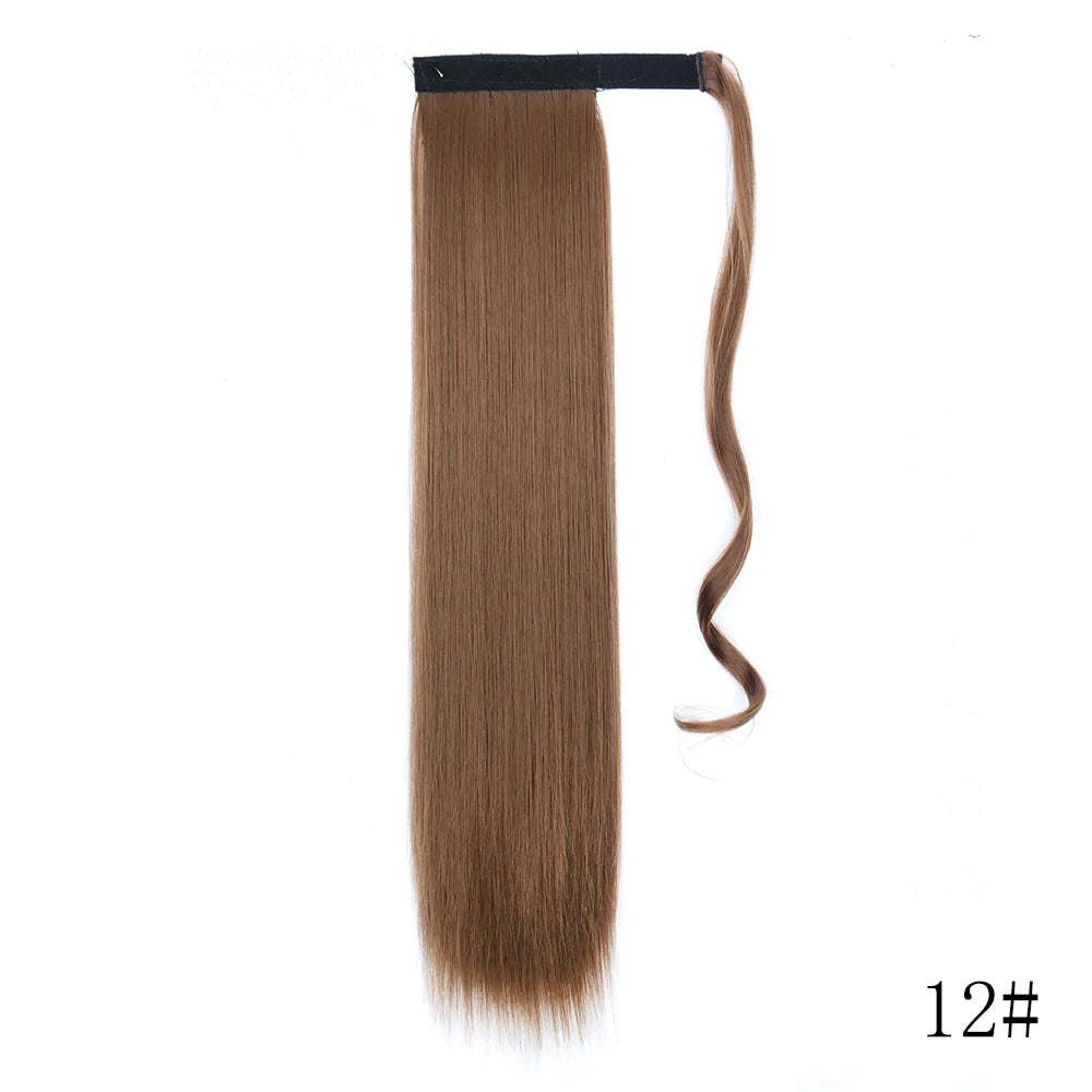 LISI GIRL Synthétique 22/34 Pouces Queue de Cheval enroulée Extensions de Cheveux Bouclés Afro Longs Postiches Queue de Cheval Faux Cheveux Résistant à la Chaleur