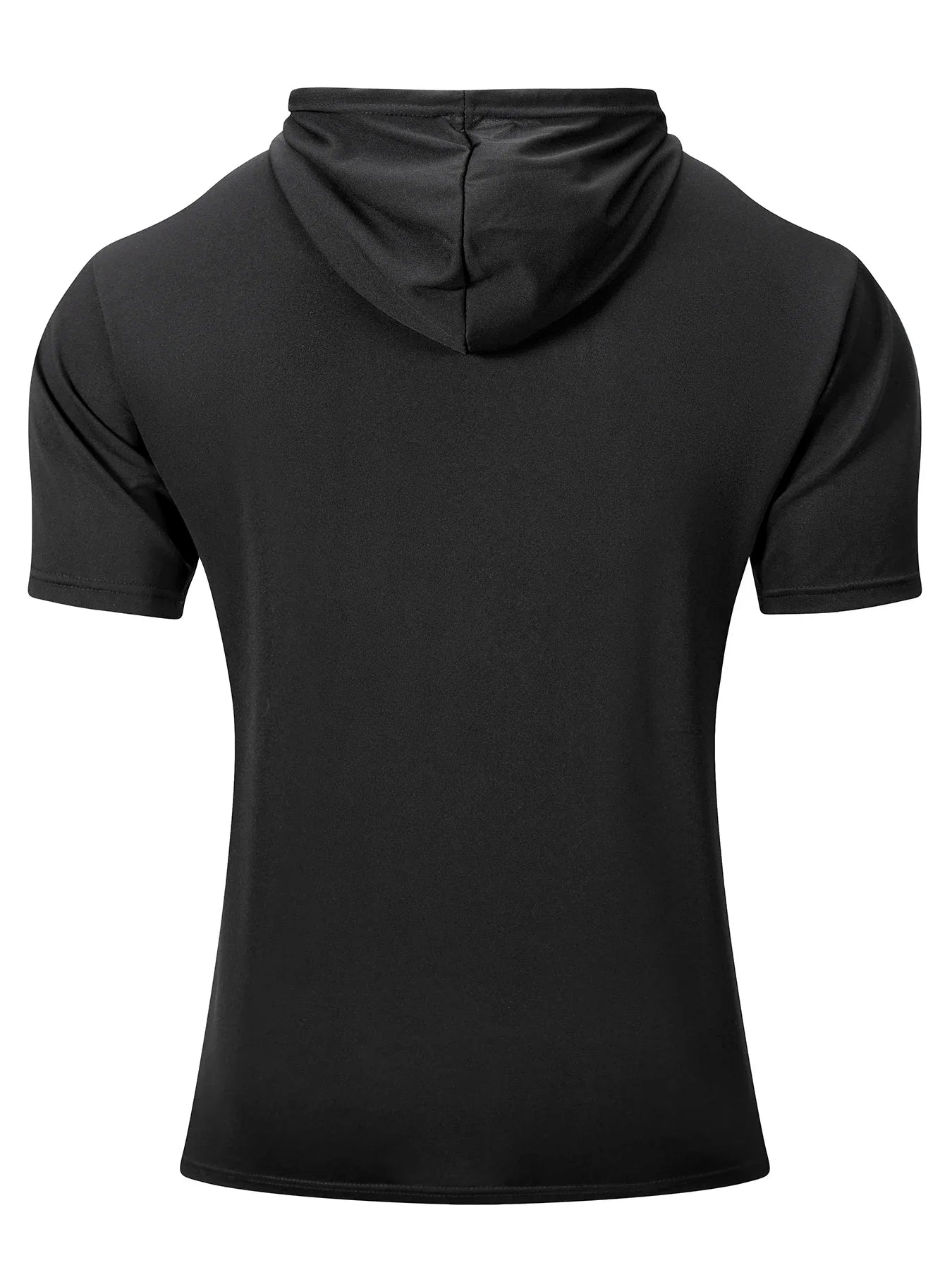 Men's Summer Hoodies T-shirts Short Sleeve Solid Color Loose Hooded Drawstring Pullover Tops Male Casual Sweatwear T-shirt