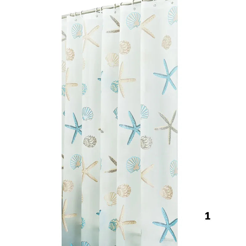 180*200CM Bathroom Shower Curtain Waterproof and Anti-Mold Home Bathroom Screens Decorative Bathtub Curtain with 12 Hooks