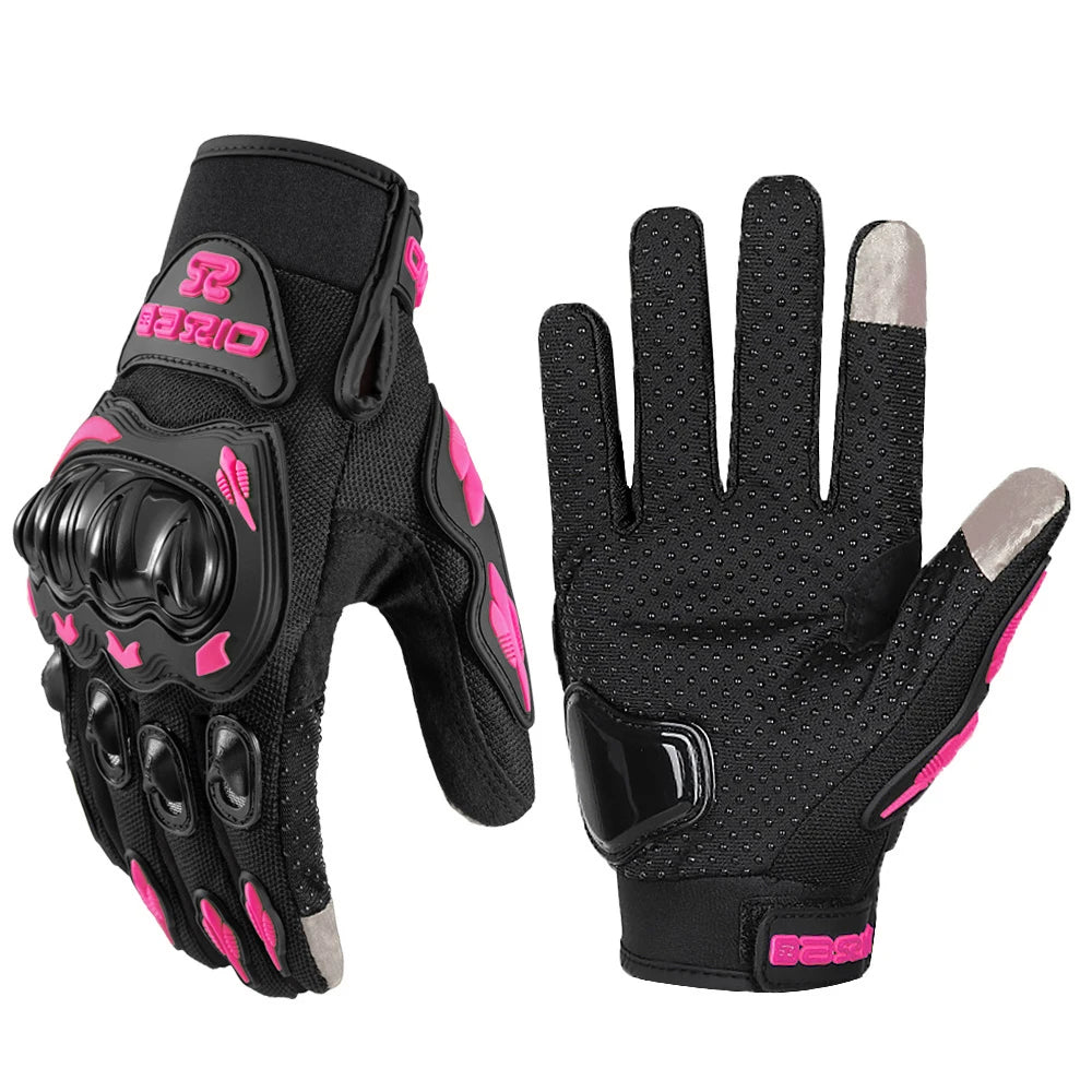 AXIO New Lady Pink Motorcycle Cycling Gloves Touchscreen Motocross Glove Wear-resistant Non-slip Motorbike Glove Mesh Breathable