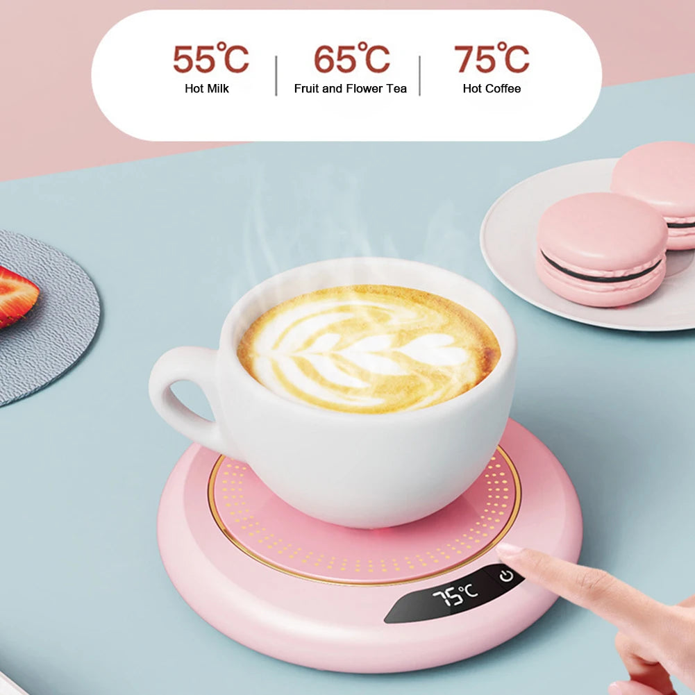 Calentador de tazas USB, posavasos calefactor para tazas de café, 3 ajustes de temperatura, placa térmica termostática, almohadilla térmica para leche, té, agua, calentador de tazas