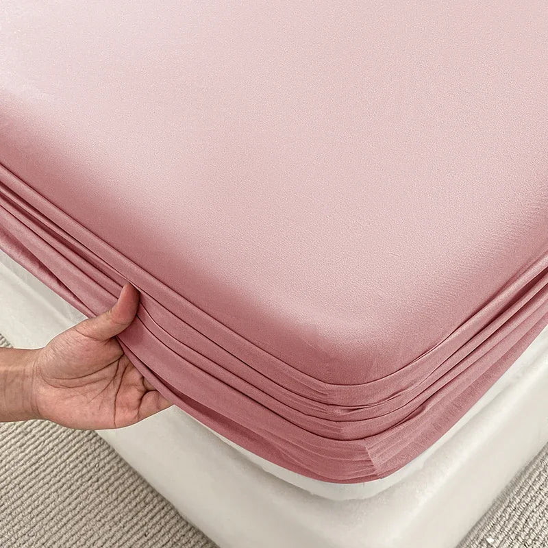 Double Bed Sheets Couple Elastic Fitted Sheet  Microfiber  Ultra-Soft Hotel Luxury Mattresses cover Queen single king Size