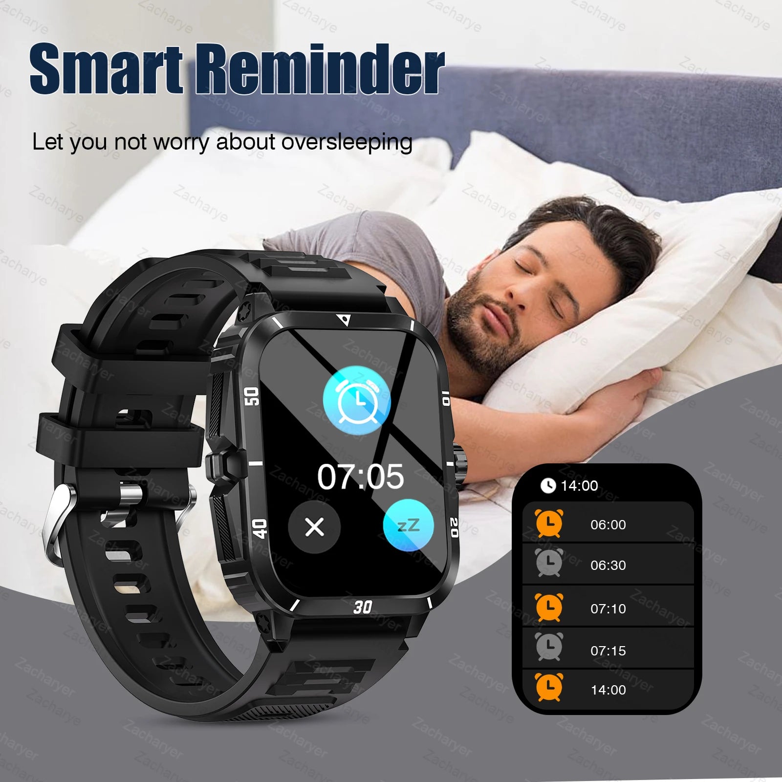 Smart watch, wireless calling /dial, multi -Sport mode, calling reminder and rejection, SMS reminder, for iPhone/Andriod