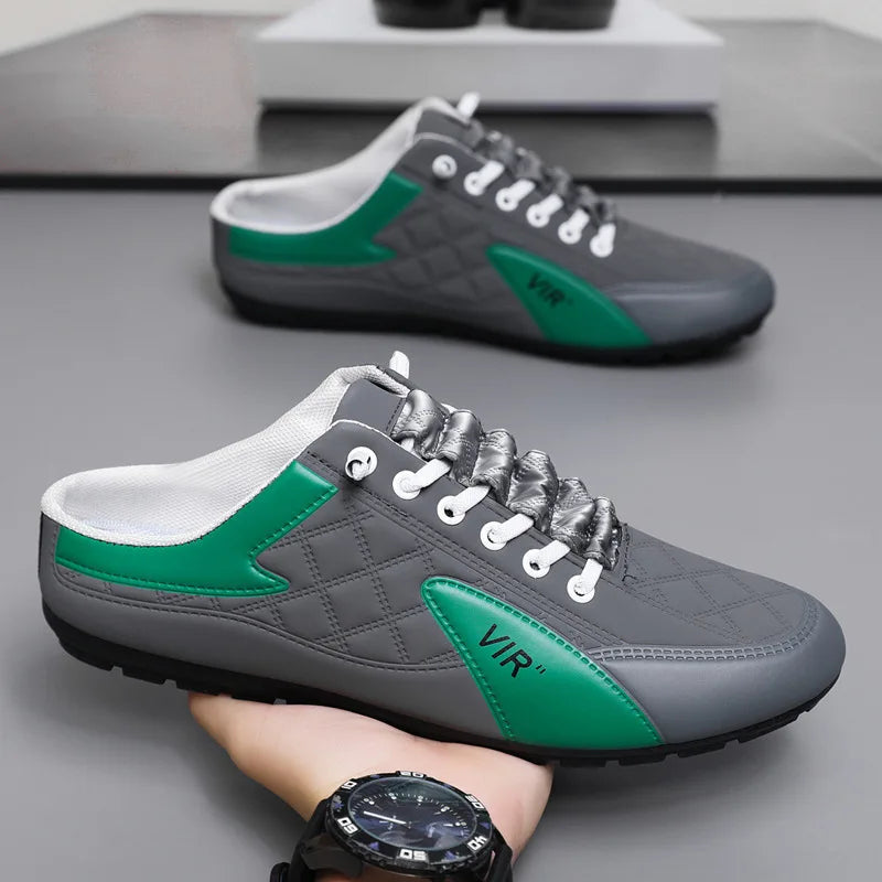 Men's Fashion Soft-soled Half Slippers Men Trendy Casual Shoes Soft Sole Non-slip Shoes New Outdoor Walking Shoes Zapatos Hombre