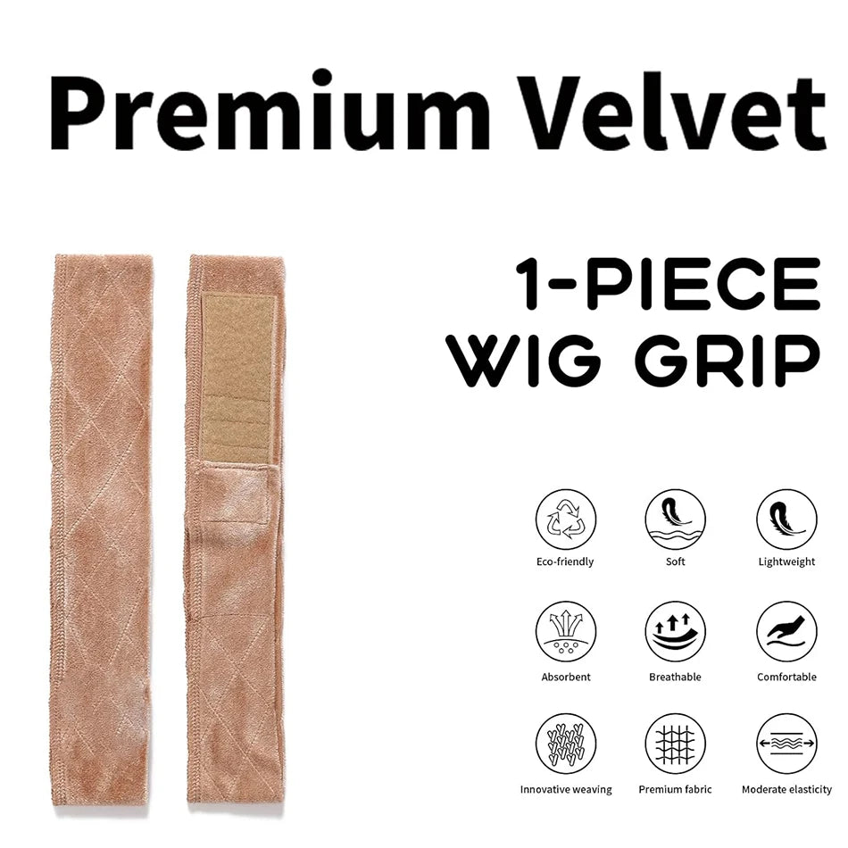 Velvet Wig Grips Headband Adjustable Grip Headbands for Lace Frontal Wigs Non-slip Soft Velvet Wig Grips Headband To Hold Wig