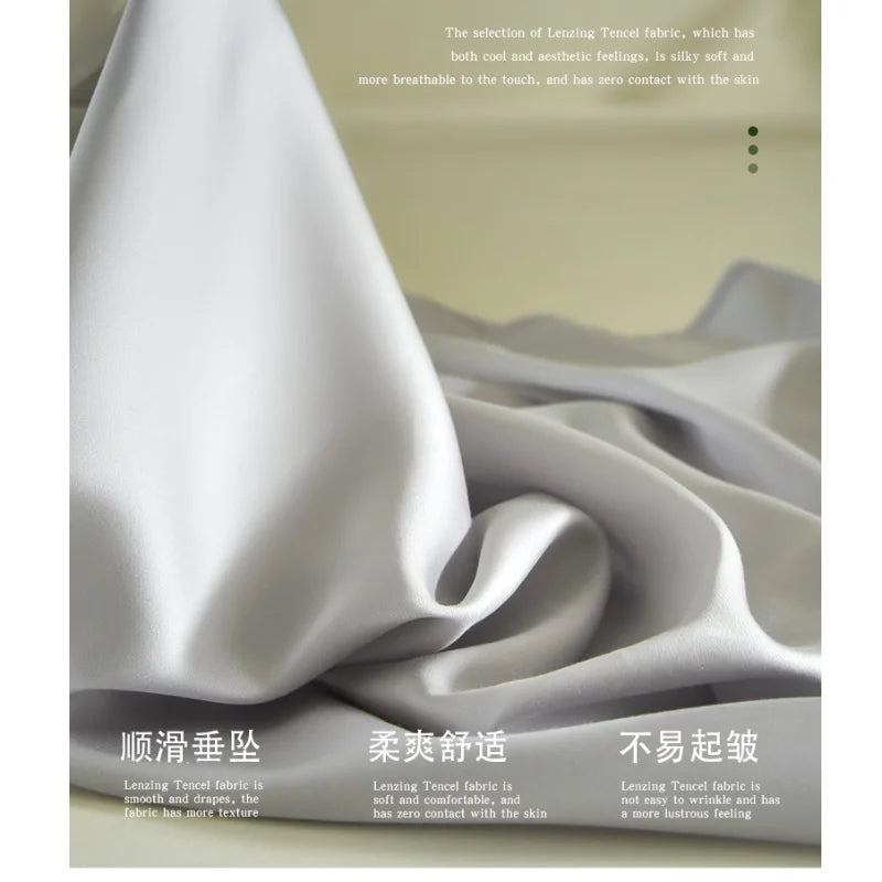 Us Queen Plain Grey Bed Top Sheet,Silky Eucalyptus Lyocell Plant Fiber Flat Sheet 228*259cm*1pc Breathable Soft Home Bed Linens
