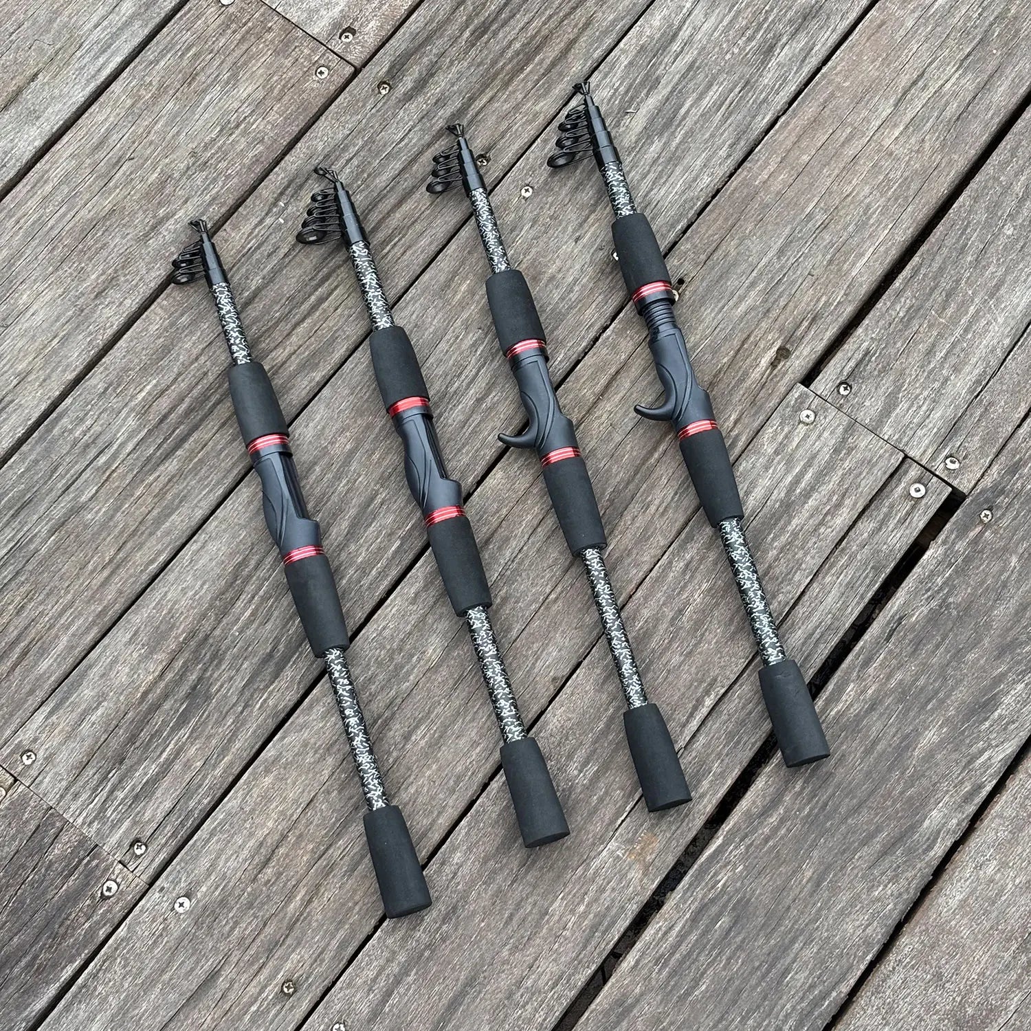 Spinning Fishing Kit- Telescopic Fishing Rod and Spinning Fishing Reel Fishing Line Lure Spoon Hooks Weights with Tackle Bag