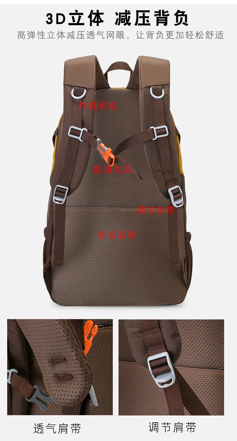 Ergonomic Hiking Backpack 40L Waterproof Lightweight, Anti-Theft Adjustable Straps for Men Women Travel Essentials Compartment
