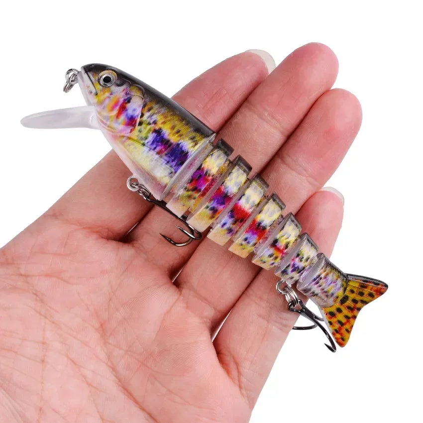 1pcs/Winter fishing gear Bionic Multi-section Swim hard bait  Artificial Wobbler Trolling pike carp crank lure