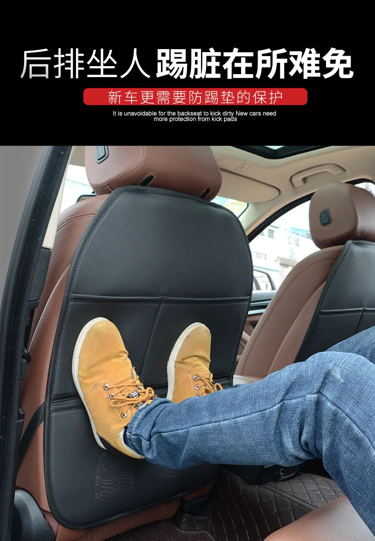 Protector de asiento trasero de coche de cuero sintético premium con relleno de esponja, a prueba de patadas, impermeable, universal para todas las estaciones, antideslizante, productos para coche