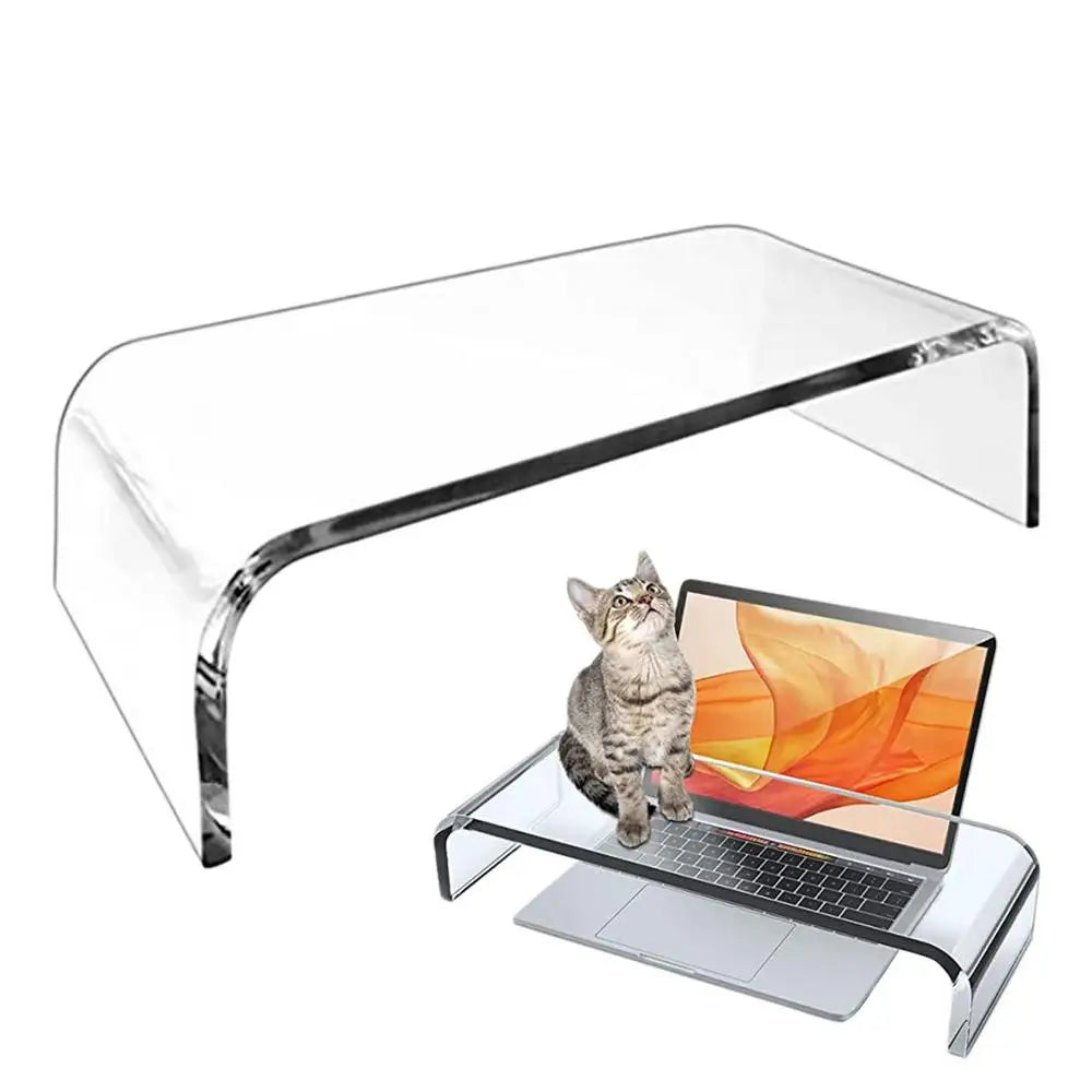 Monitor Stand Riser Acrylic Laptop Stand Clear Desktop Computer Riser  Table Storage Stand Desk Organizer for Storing PC Screen