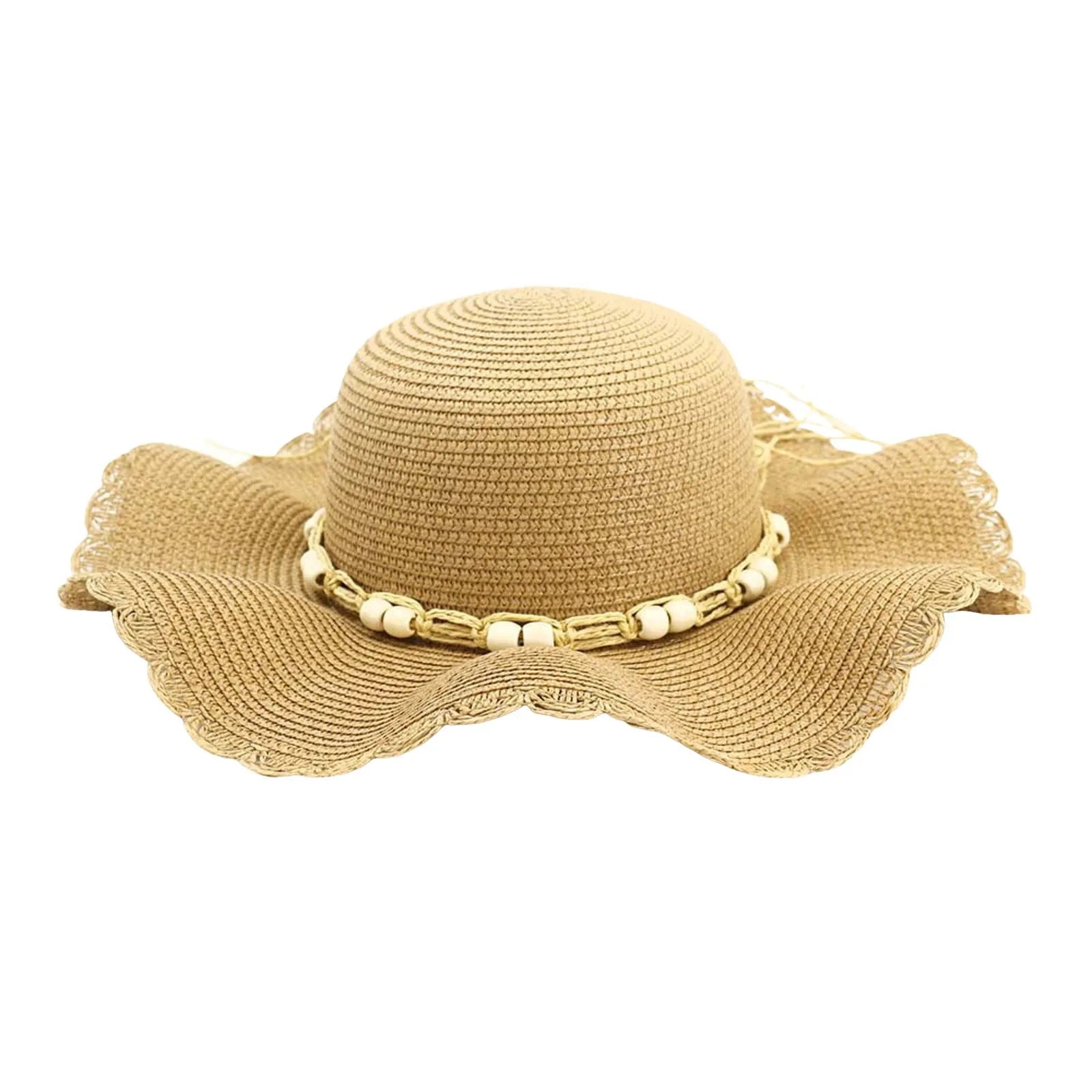 Straw Hat Sun For Women Ethnic Style Summer Beach Holiday Flat Brim Straw Hat New Handmade Paper Straw Beach Sun Hat Women