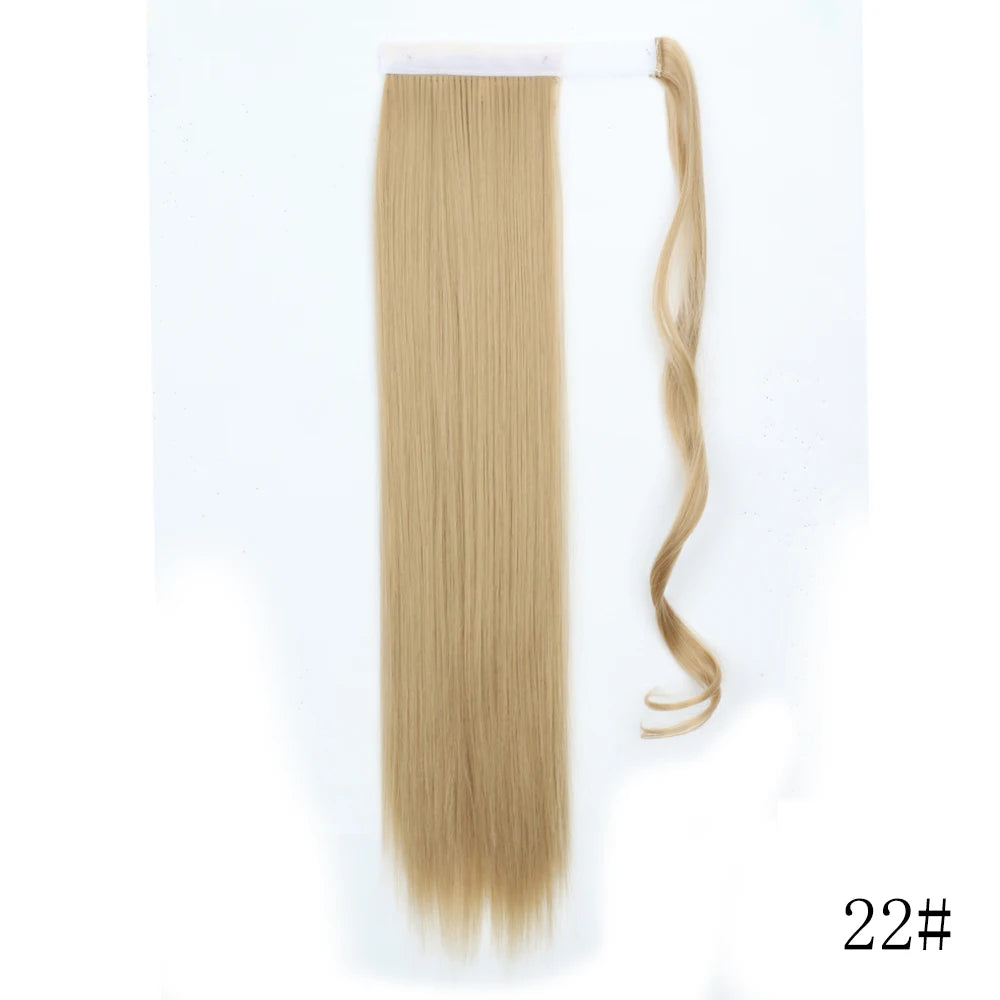 LISI GIRL Synthétique 22/34 Pouces Queue de Cheval enroulée Extensions de Cheveux Bouclés Afro Longs Postiches Queue de Cheval Faux Cheveux Résistant à la Chaleur