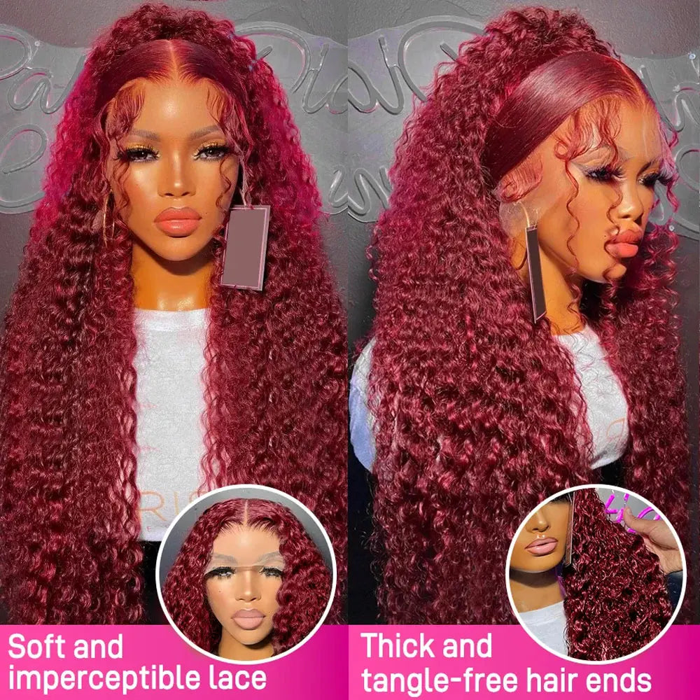 Burgundy Deep Wave Wig