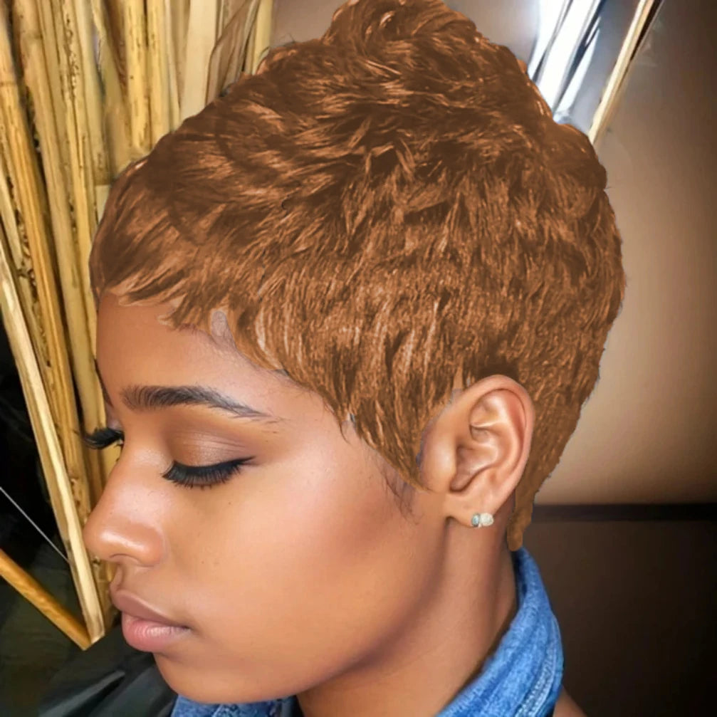 Curly Pixie Human Hair Wig