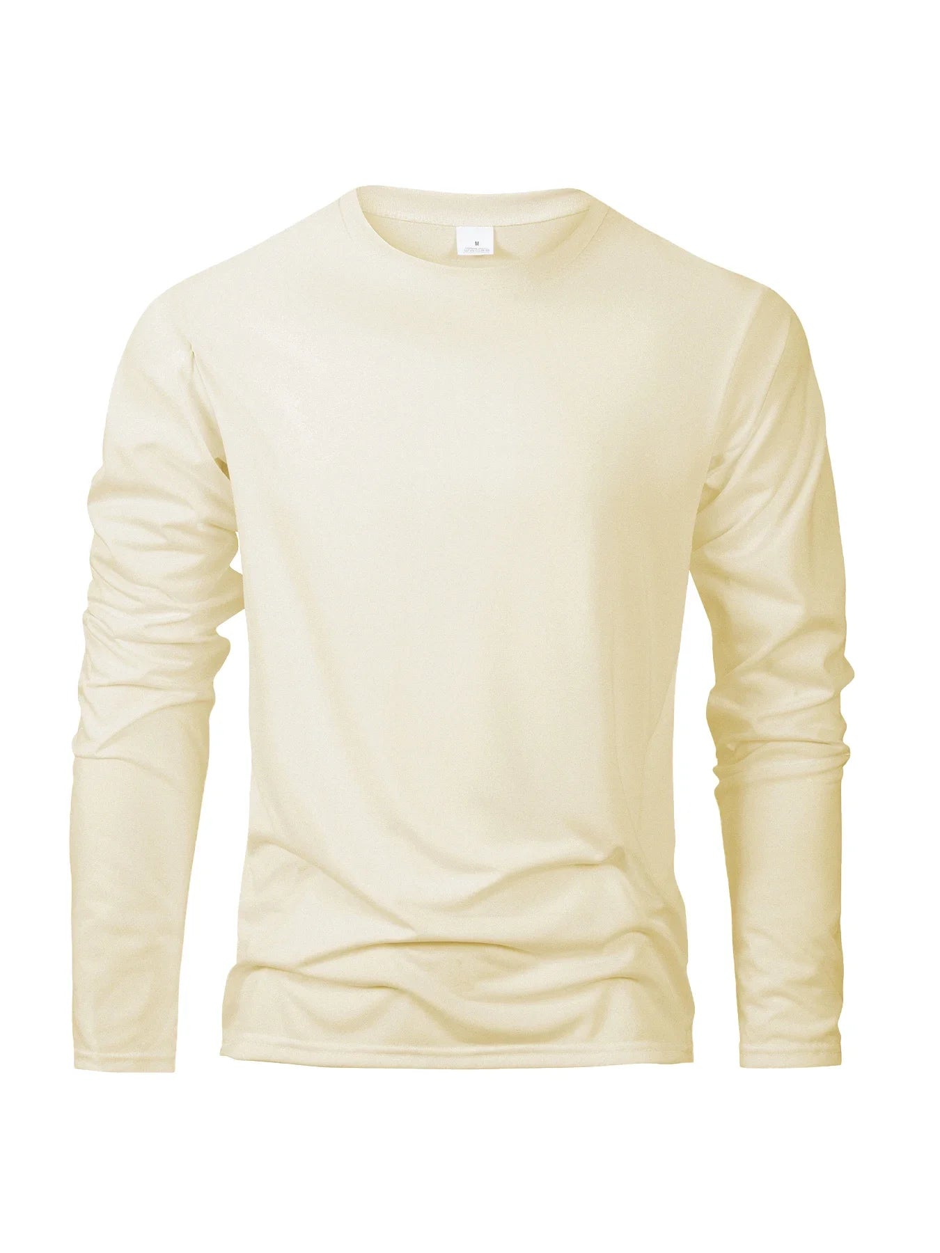 Men's Shirts Simplicity Solid Color Long Sleeve T-shirt Fashion Breathable Casual O-neck Unisex Tops Fitness Run Sports Pullover
