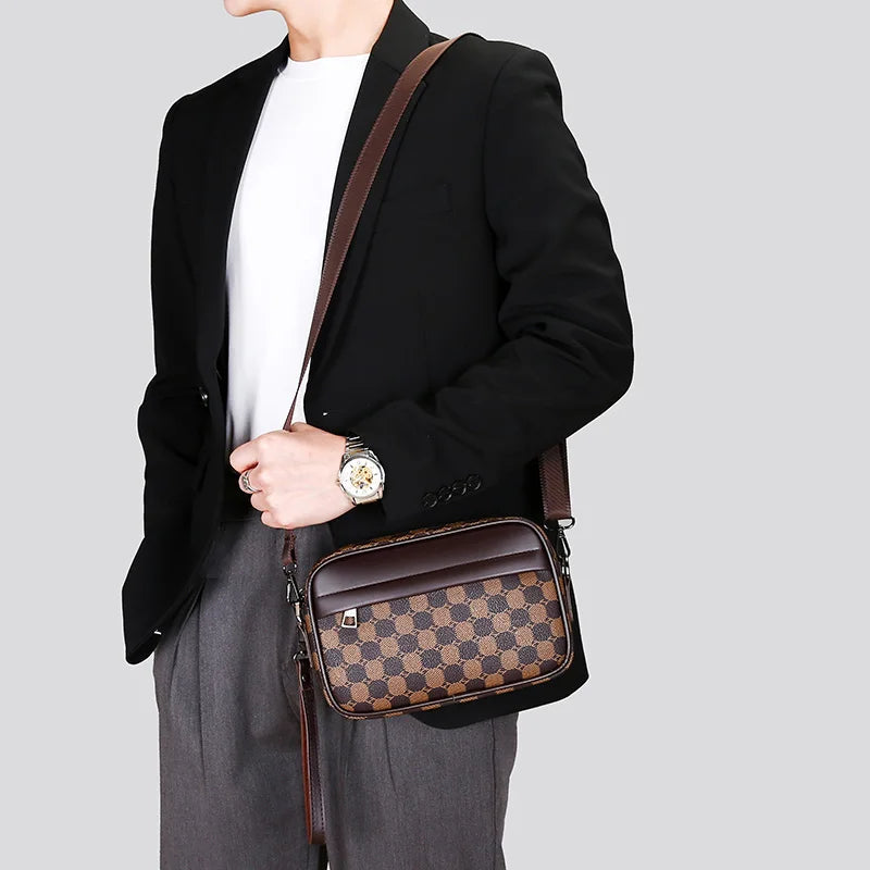 Men’s PU Leather Waist Pack – Business Crossbody & Travel Shoulder Bag