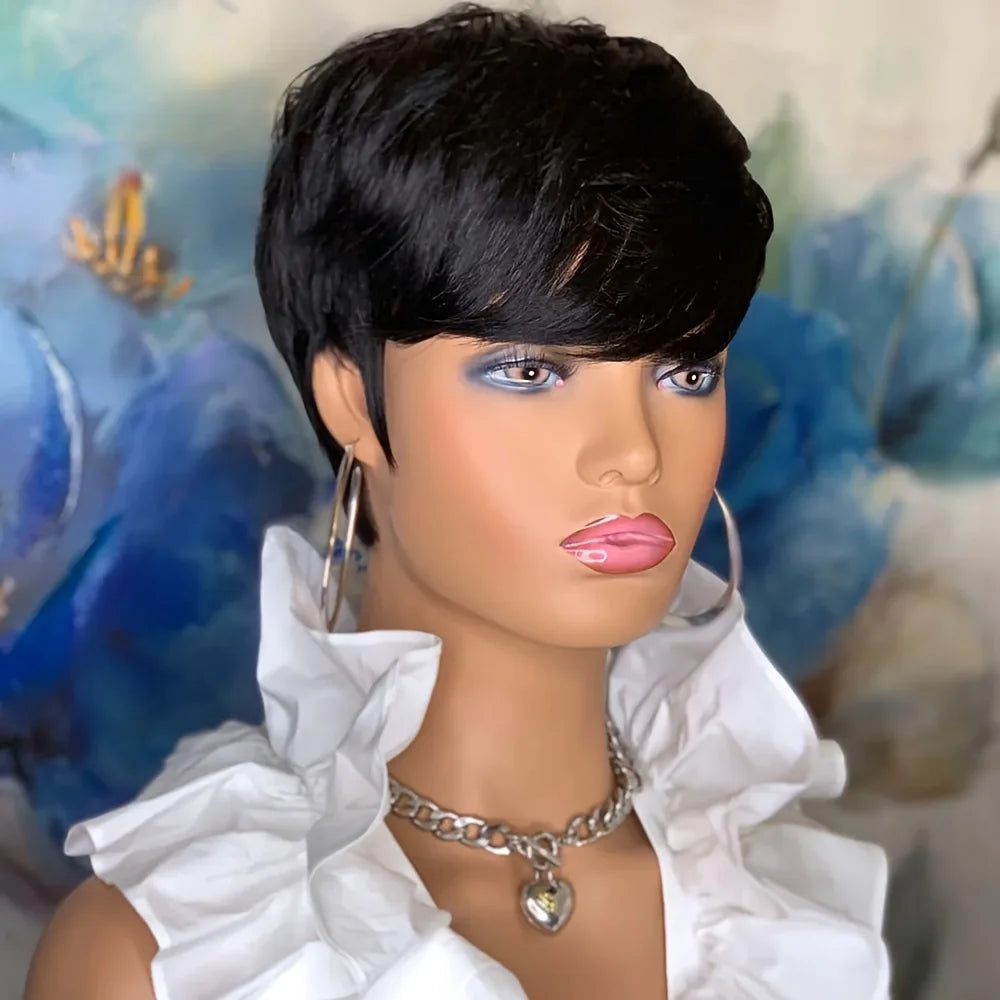 Colored Pixie Human Hair Wig