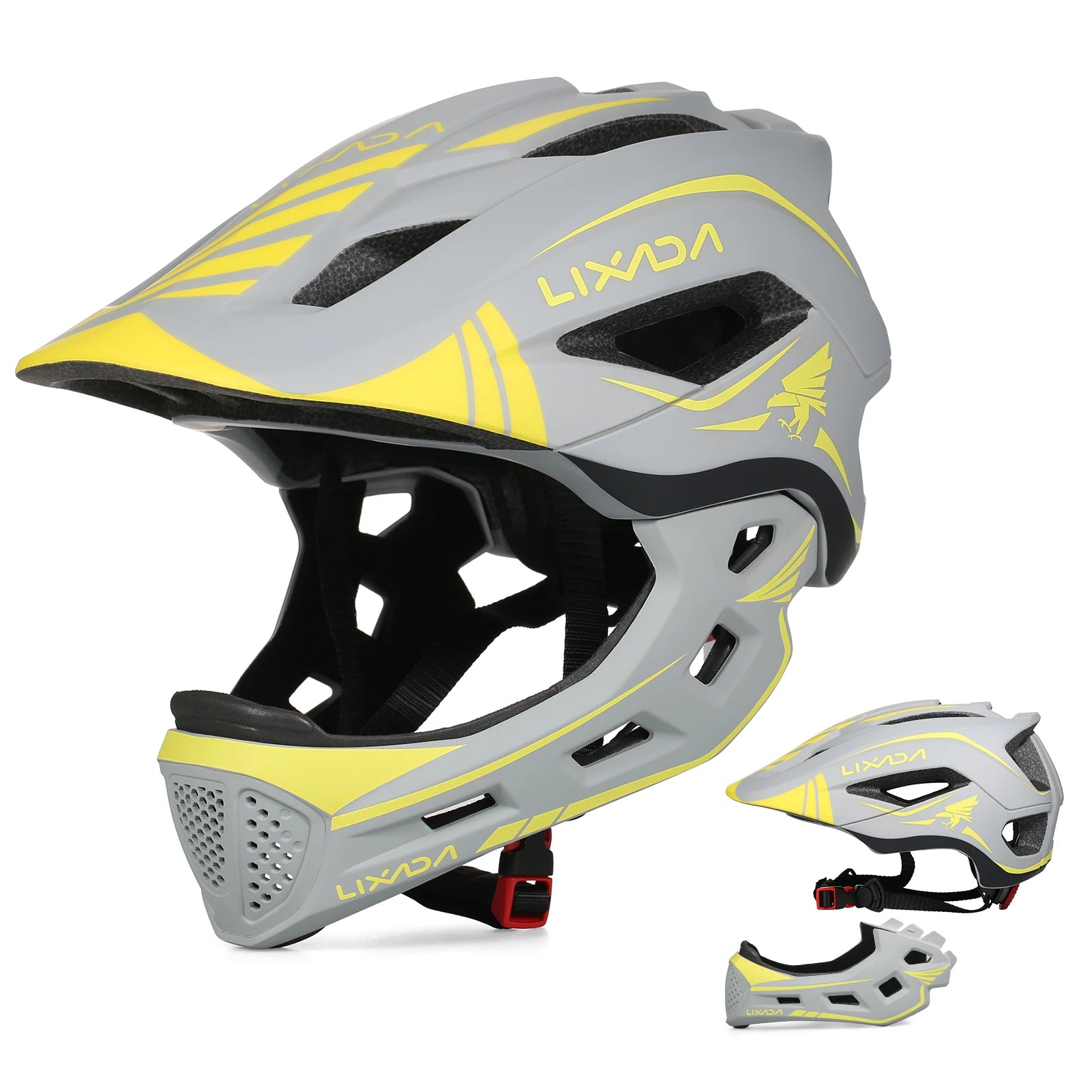 Kids Detachable Full Face Helmet Children Sports Safety Bike Helmet Protective Gear Cycling Skateboarding Roller Skating Scooter