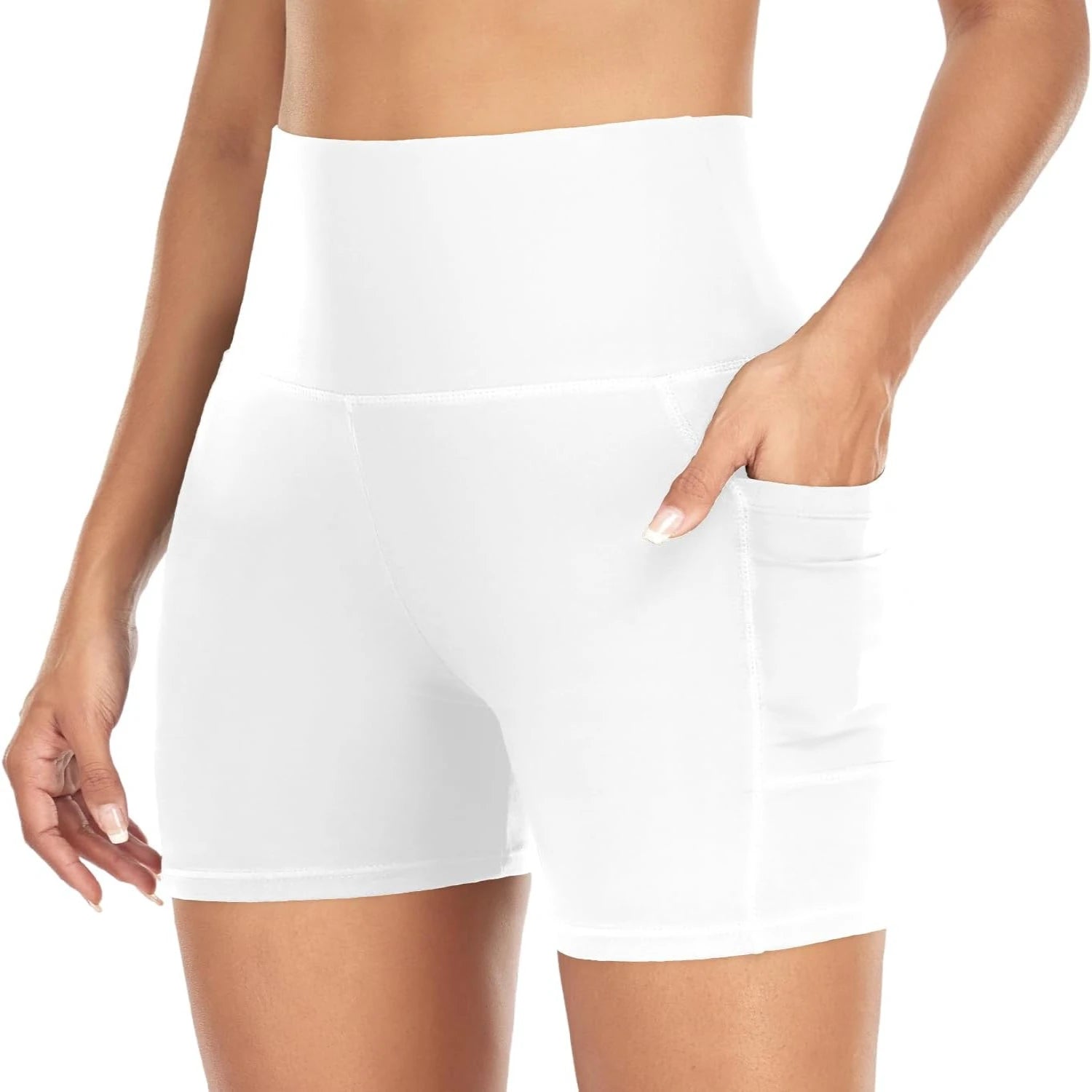 Premium, Stylish, and Functional High-Waisted Tummy-Control Spandex Biker Shorts for Women - Ideal Activewear for Yoga, Running,