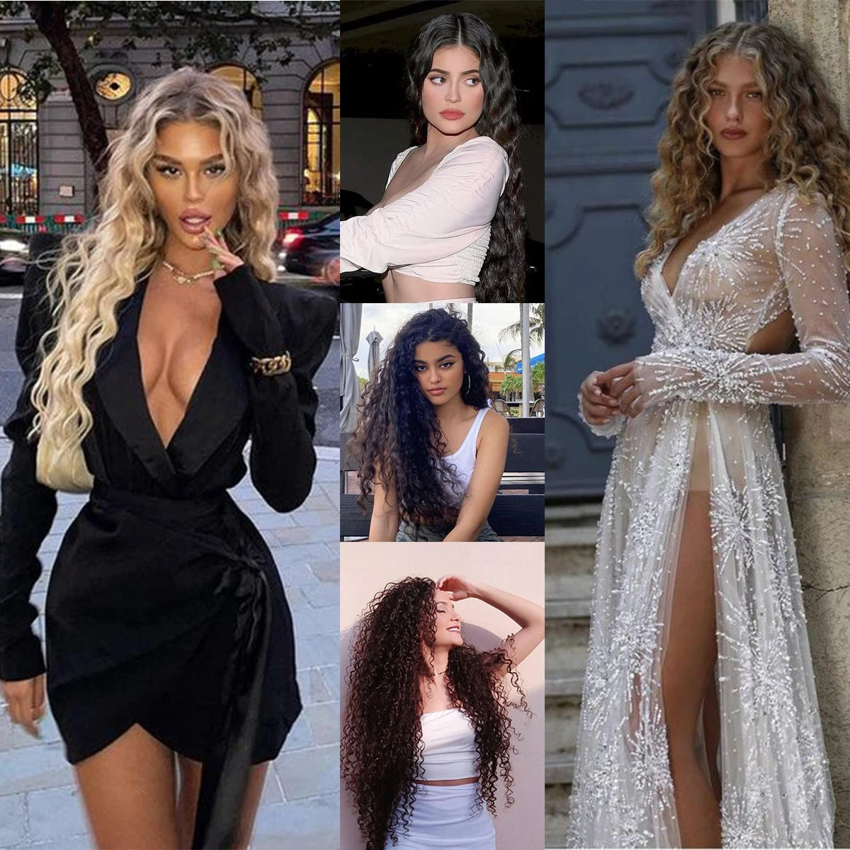 LINWAN Synthetic Curly Hair 24 Inch Water Wave Twist Crochet Braid Hair Ombre Pink  Deep Wave Braiding Hair Extension
