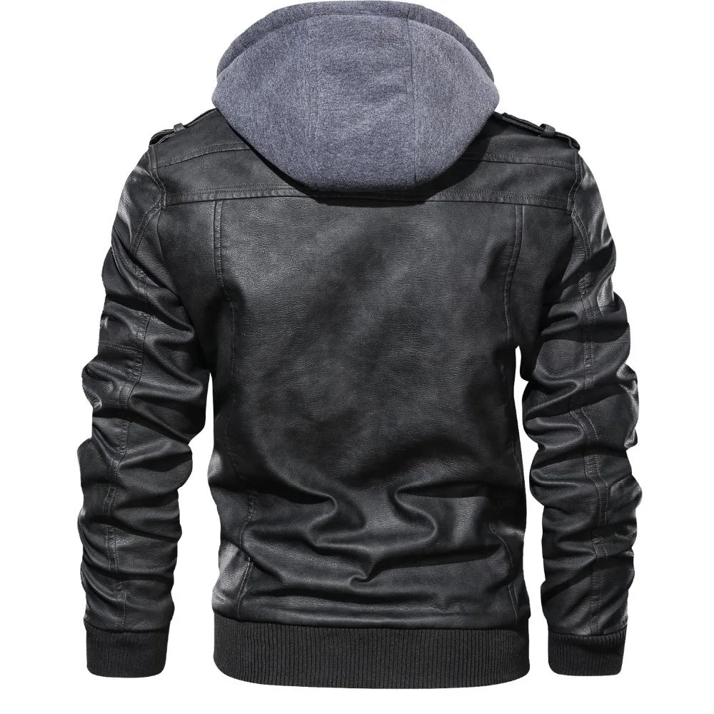 Men’s Thickened Lambskin Hooded Jacket
