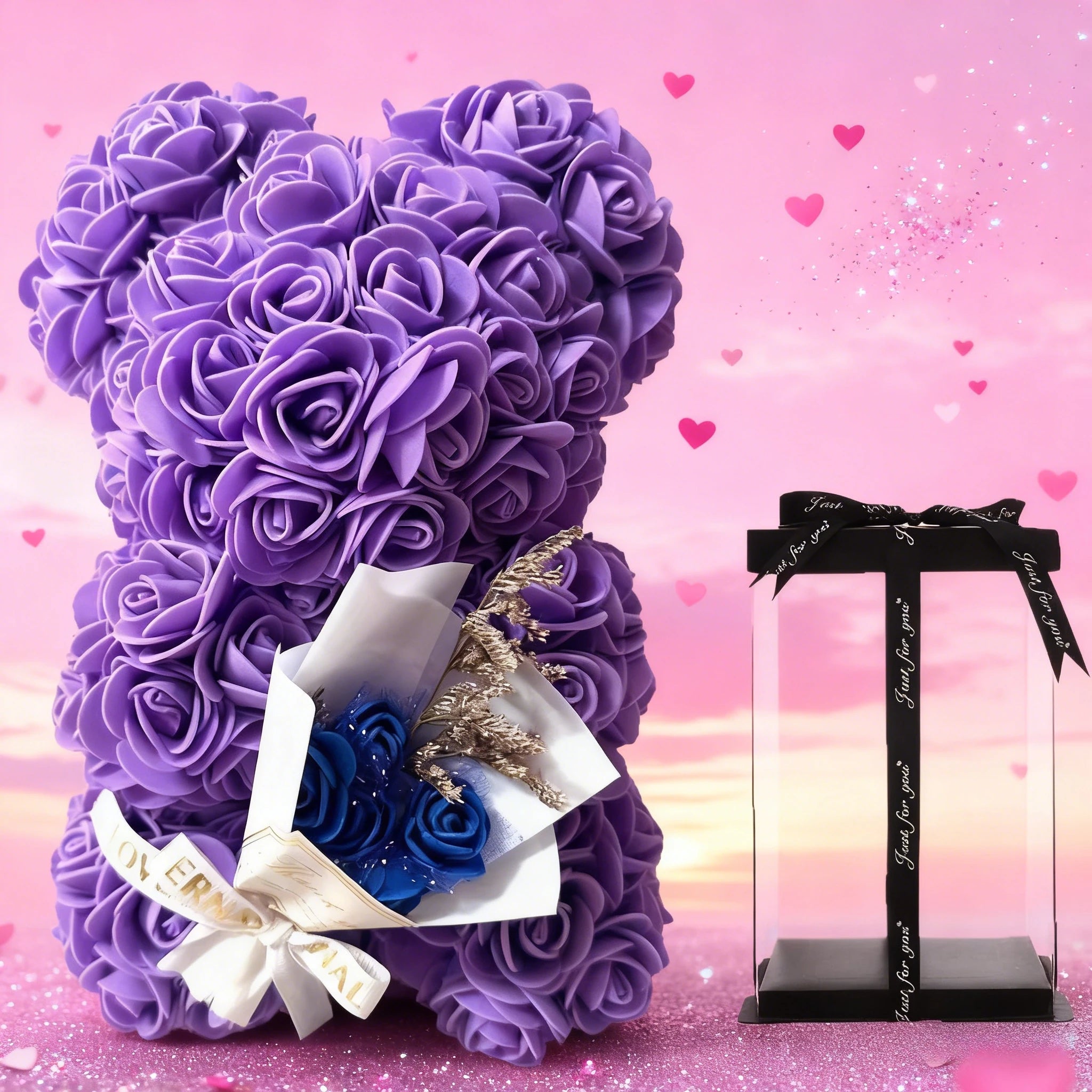 Oso de Rosas con Caja de Regalo