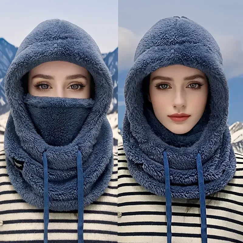 Pasamontañas Térmico de Invierno Cortavientos para Esquí, Capucha de Moto, Cubrecara de Forro Polar Ajustable, Calentador de Cuello para Ciclismo, Máscara Facial Completa