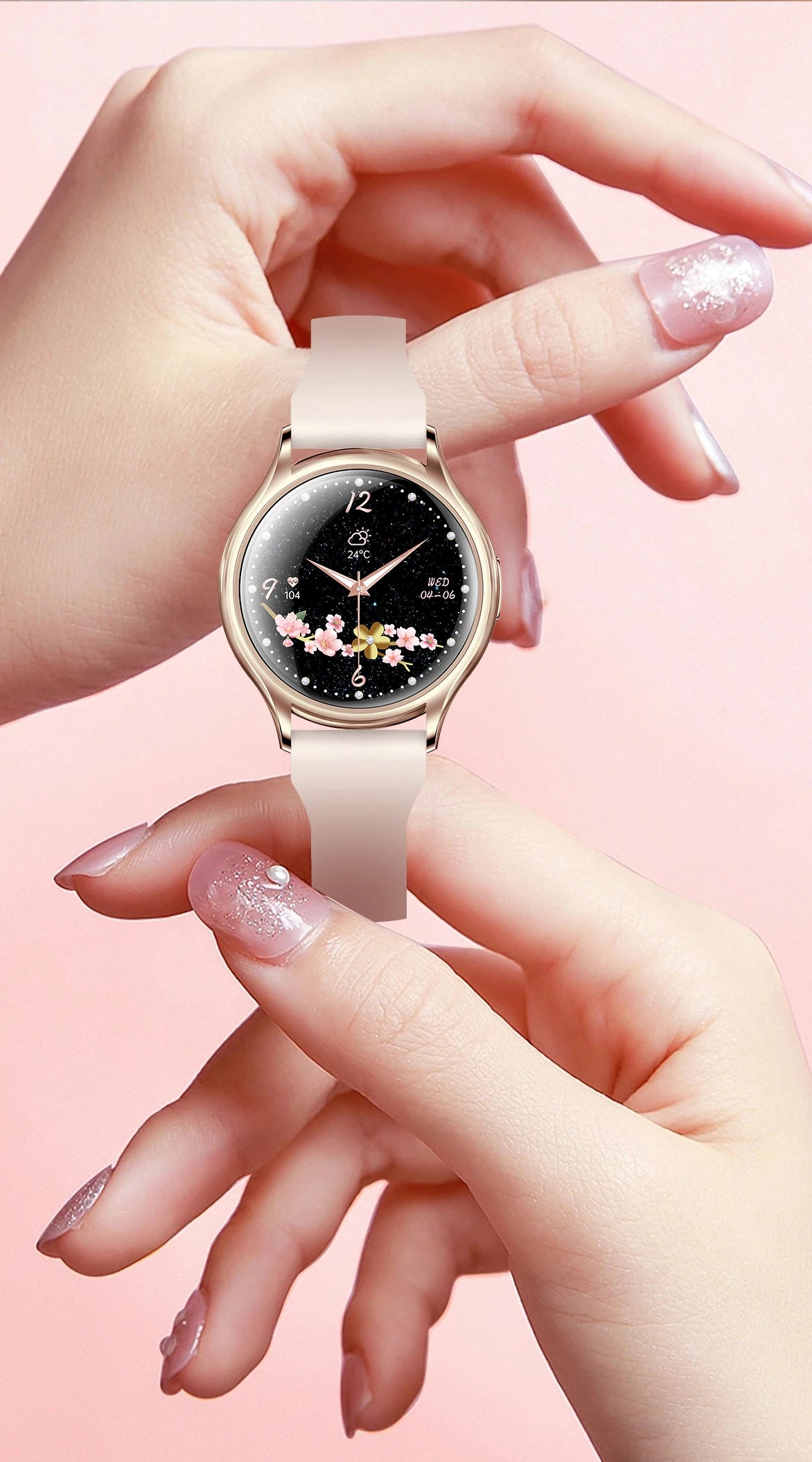 Smart Watch For Women 1.27 Inch HD Screen Health Monitor AI Voice Assistant Bluetooth Call Music Control Custom Dials Smartwatch
