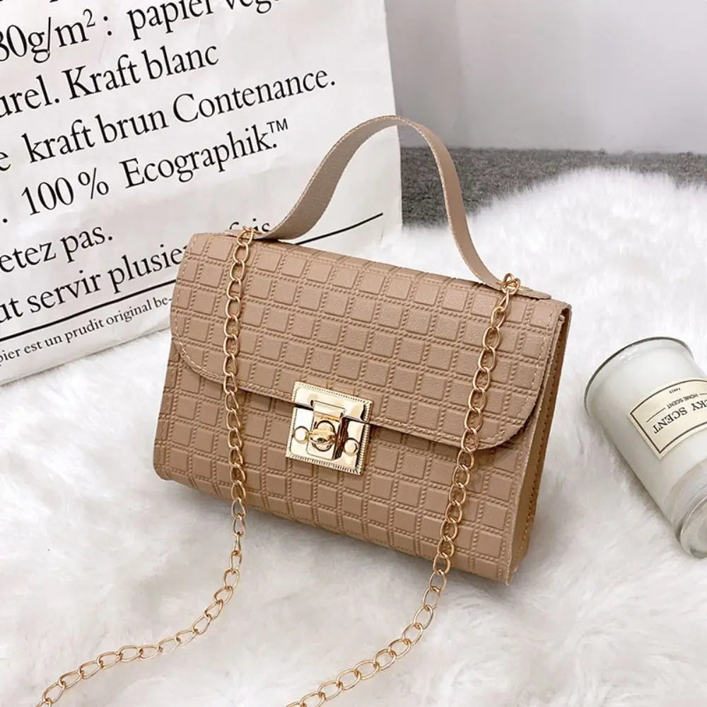 Bolso de hombro minimalista de piel sintética con cadena, bolso de mano de gran capacidad para axila, bolso de hombro individual, bolsos tipo tote, bolso bandolera para mujer