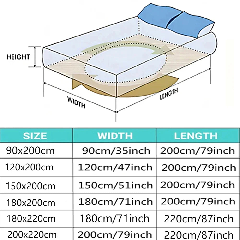 Waterproof  Mattress Pad Bedding Quilted Mattress Topper with Elastic Band Soft Protector Bed Cover Bed Spread Bettlaken 200x220