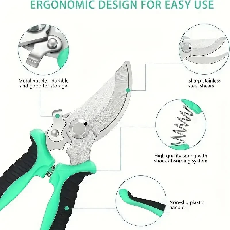 Gardening pruning shears - Professional sharp over-the-bridge pruning shears - Tree pruning tools - Manual pruning shears - Gard