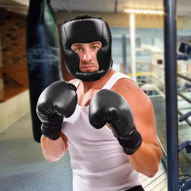 Adults/child MMA Safety Boxing Gloves Helmet Head Gear Protectors PU Leather Gloves Kids Boxing Training Kickboxing Boxer Target