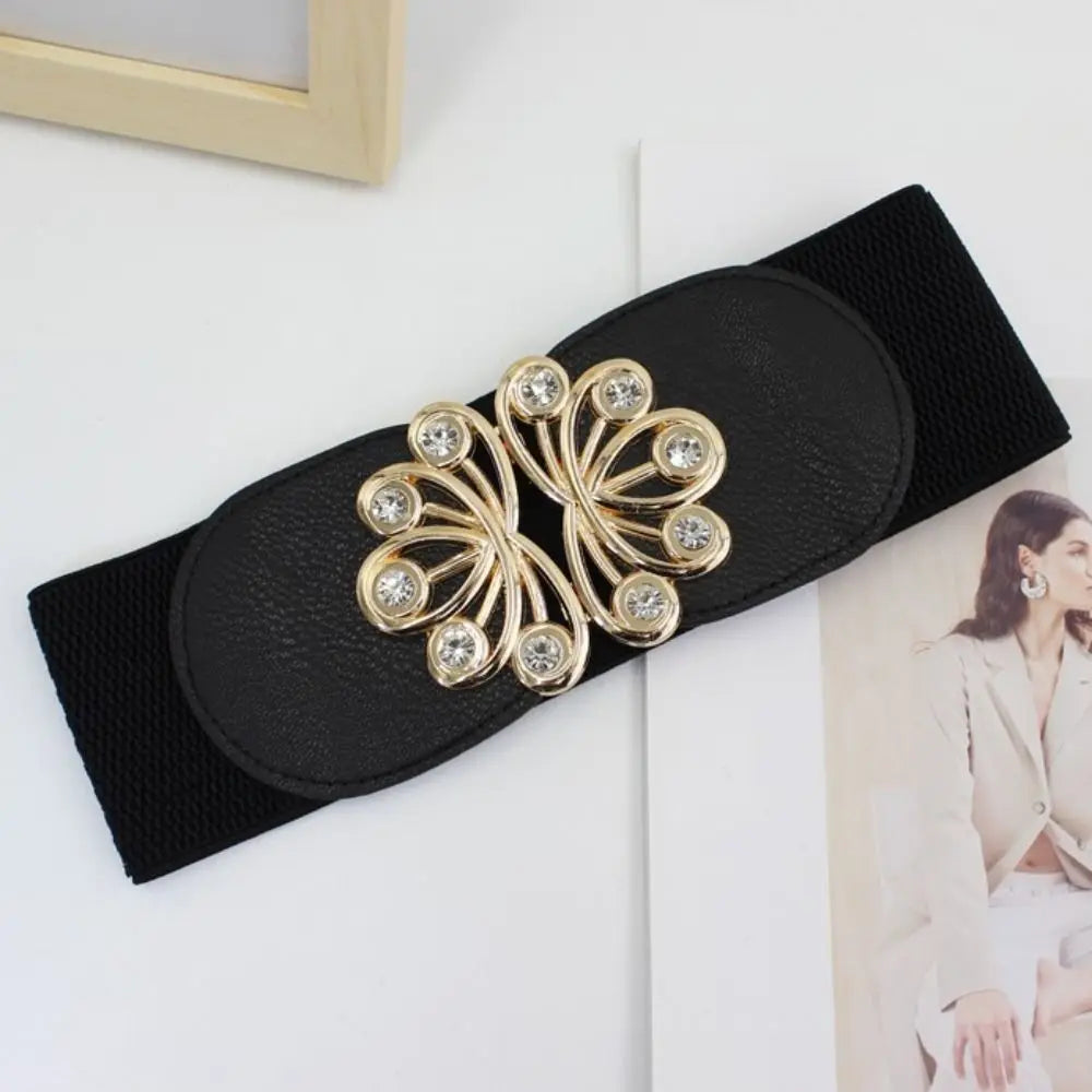 Black Stretch Corset Waist Belt