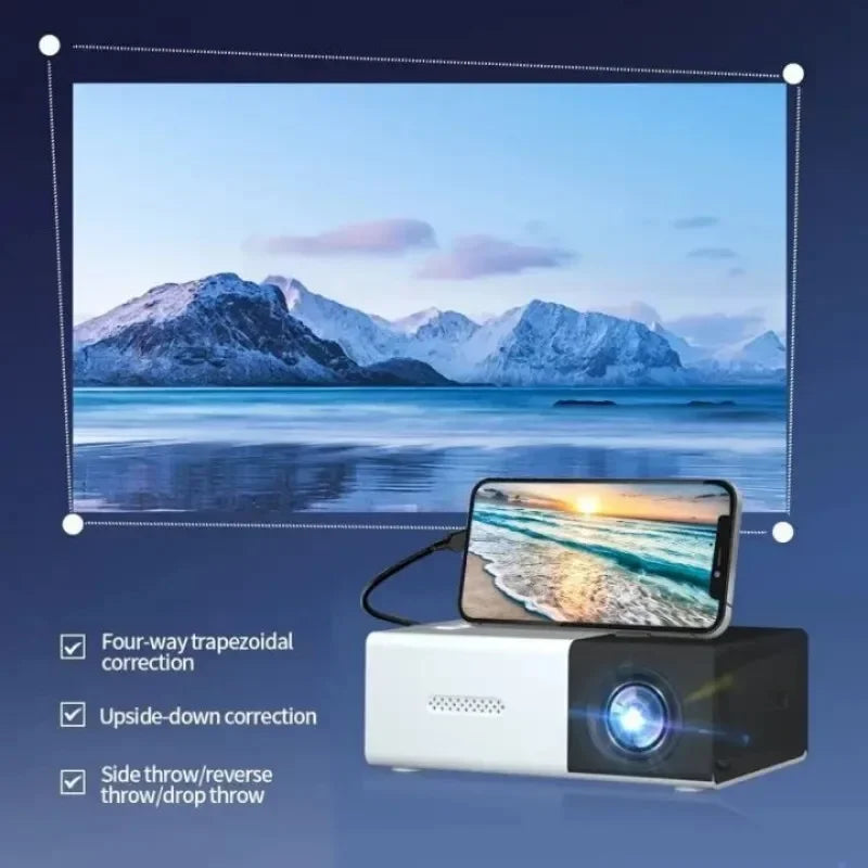 Smart Projector 1000 Lumens, WiFi 6 Bluetooth 5.3, Android 12 with Auto Focus, 4K HD for Home Theater &  Outdoor Camping