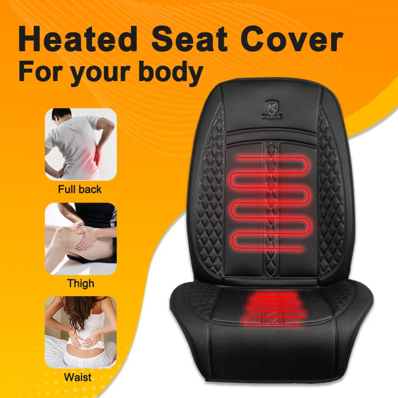 Almohadilla térmica universal de 12 V para asiento de coche, funda suave y calefactable para asiento de coche, protector de asiento de coche cálido de invierno de ancho mejorado, accesorios para coche