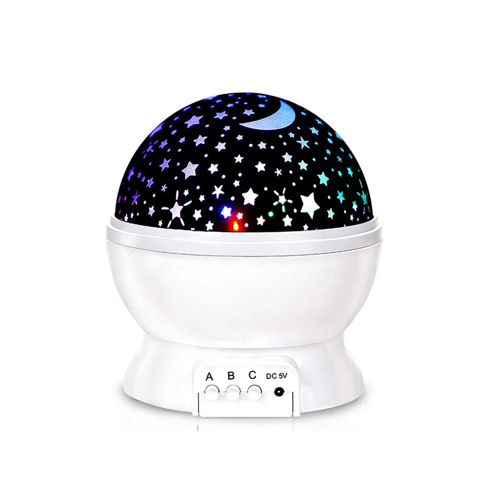 Star Night Light for Kids Nebula Star Projector Lamp 360 Degree Rotation 4 LED Bulbs 12 Light Color Changing with USB Cable Gift