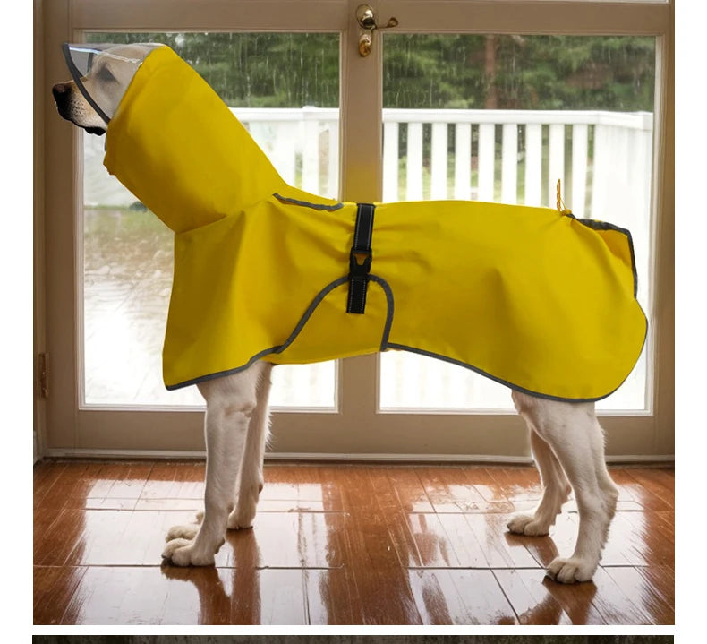 Imperméable à capuche pour animaux de compagnie réglable et léger, équipement de protection contre la pluie pour chien, conception de bande réfléchissante, adapté à toutes les saisons
