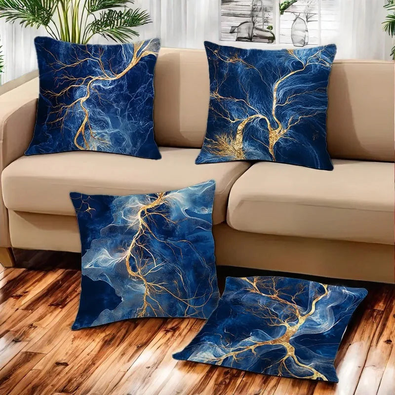 Blue marble pillowcaseSuitable for sofa car bedroom decorative cushion cover pillow cover