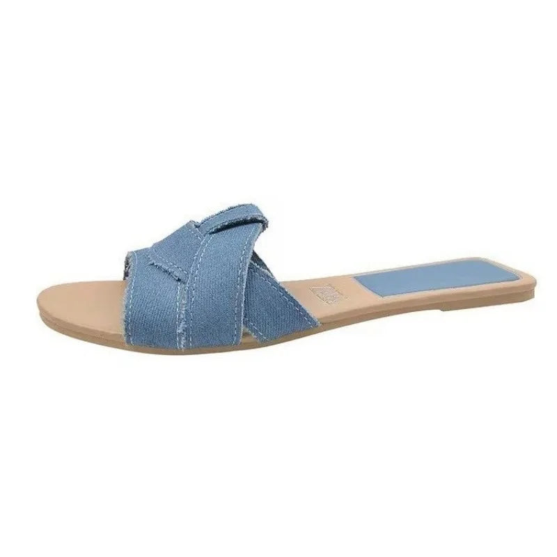 New Fashion Slippers Women Sexy Flat Sandals Casual Ladies Sand Beach Slippers Elegant Fish Mouth Slippers Women