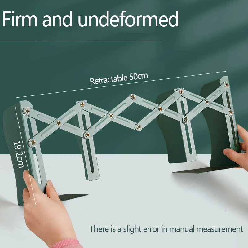 Desktop Book Organizer Retractable Book Stand Adjustable Retractable Bookends for Shelves Desktops Space-saving for Home