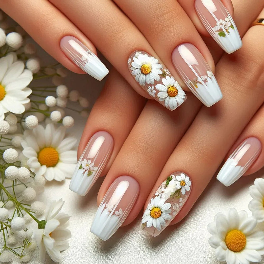 Green Ombre Square Press-On Nails (24PCS)