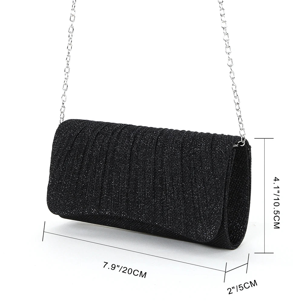 Bolso Bandolera Brillante para Mujer, Elegante Bolso de Hombro con Brillantina, Bolso de Mano con Cadena a la Moda, Bolso Tote para Damas, Chic Clutch de Noche para Bodas