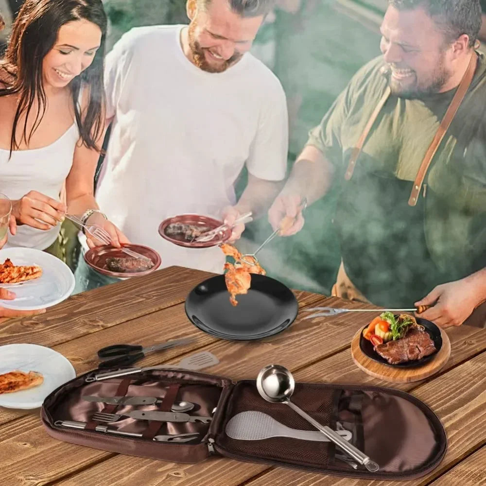 Bærbar utendørs camping kjøkkenutstyr oppbevaringspose piknikutstyr villmarksoverlevelsesutstyr slitesterkt husholdningsartikler isbøtte