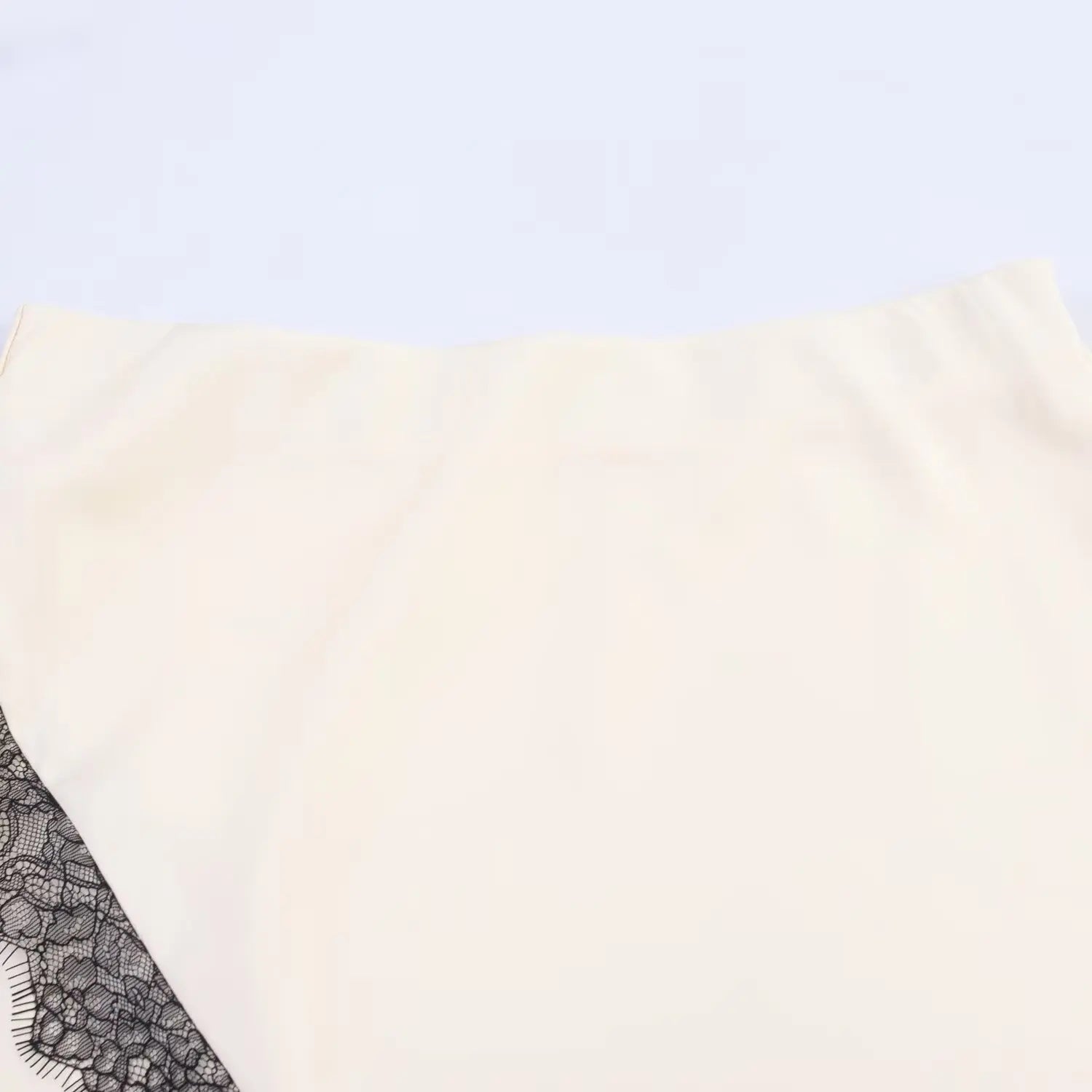 Women's Long Skirt Set Lace Trimmed Satin Neckline Top and Lace Trimmed Satin Mistletoe Skirt