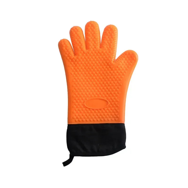 Heat Resistant Oven Gloves for Microwave, Flexible Double Layer Baking Gloves with Silicone and Cotton Kitchen Mitts