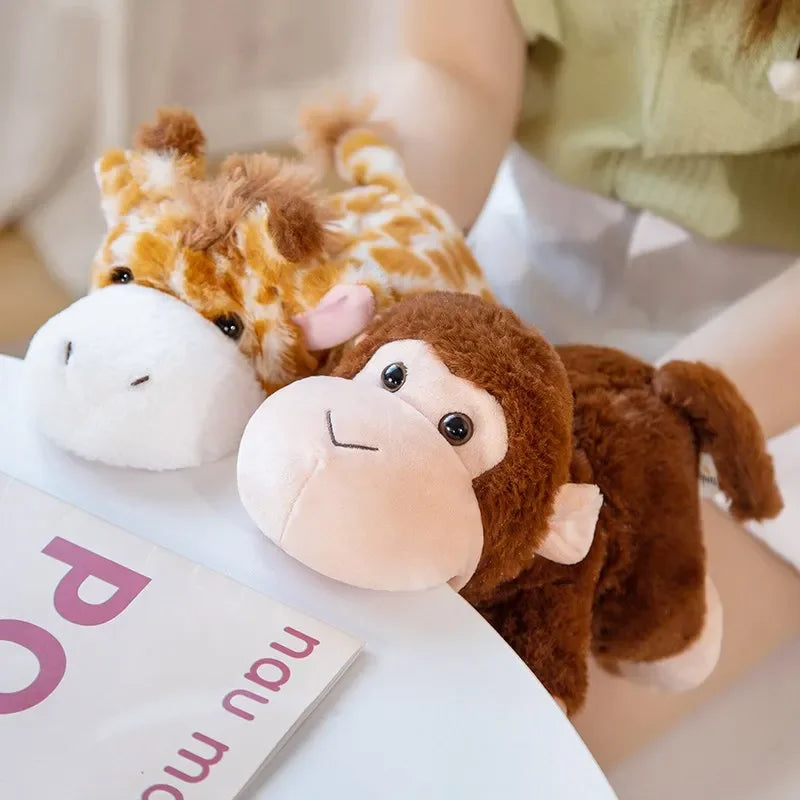 Stuffed Plush Animals Toys Hand Finger Story Puppet Kawaii Dolls Educational Baby Toys Duck Lamb Cow Dog Horse Children Gift
