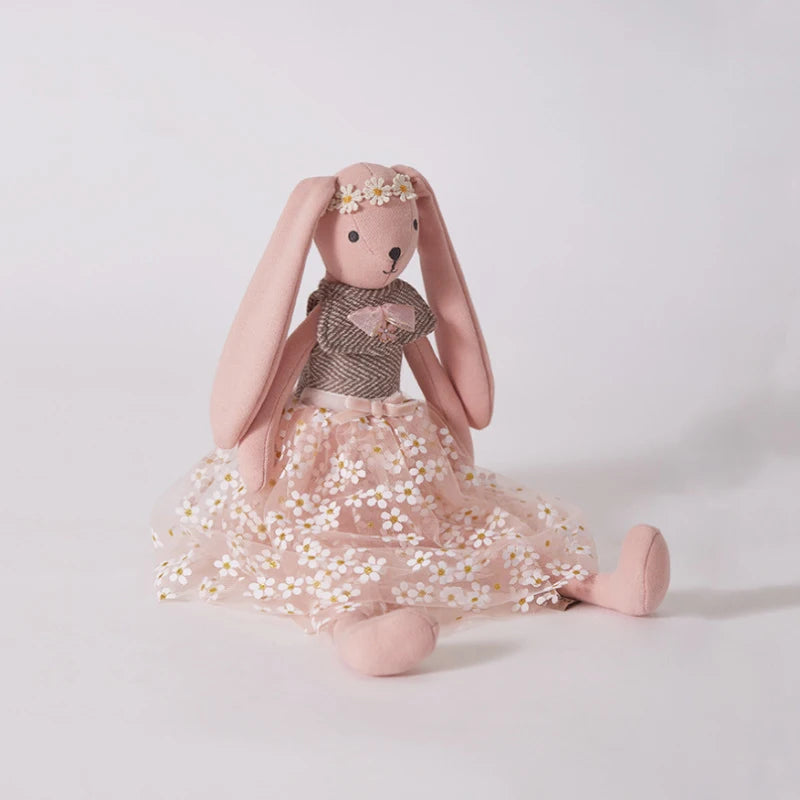 38cm Handmade Stuffed Animals Cute Unicorn Elephant Bunny Cat Sleeping Doll With Dress Baby Comfort Toys Children Gifts